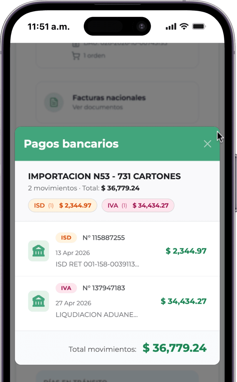 Pagos bancarios por importación