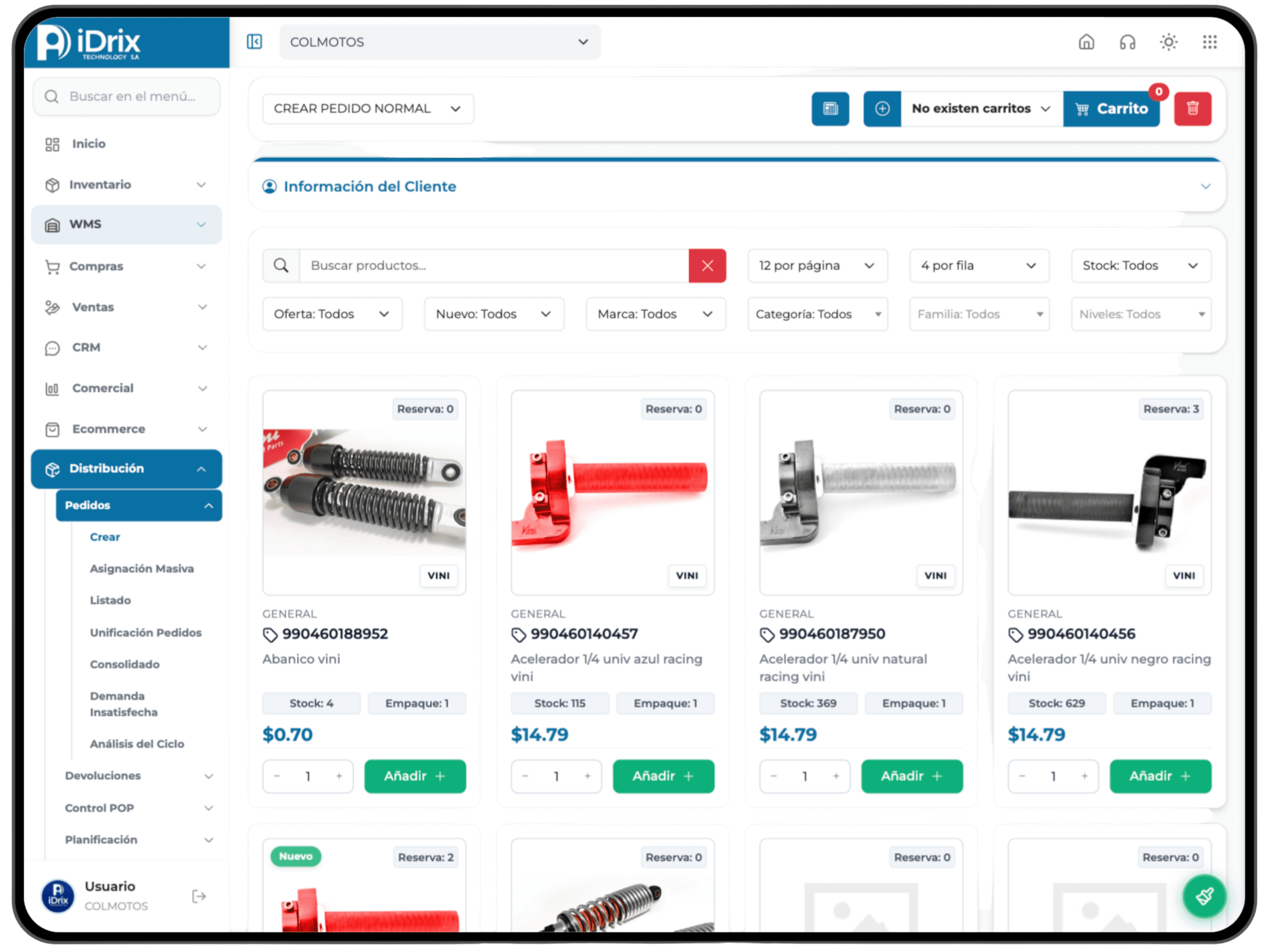 Distribución en iPad
