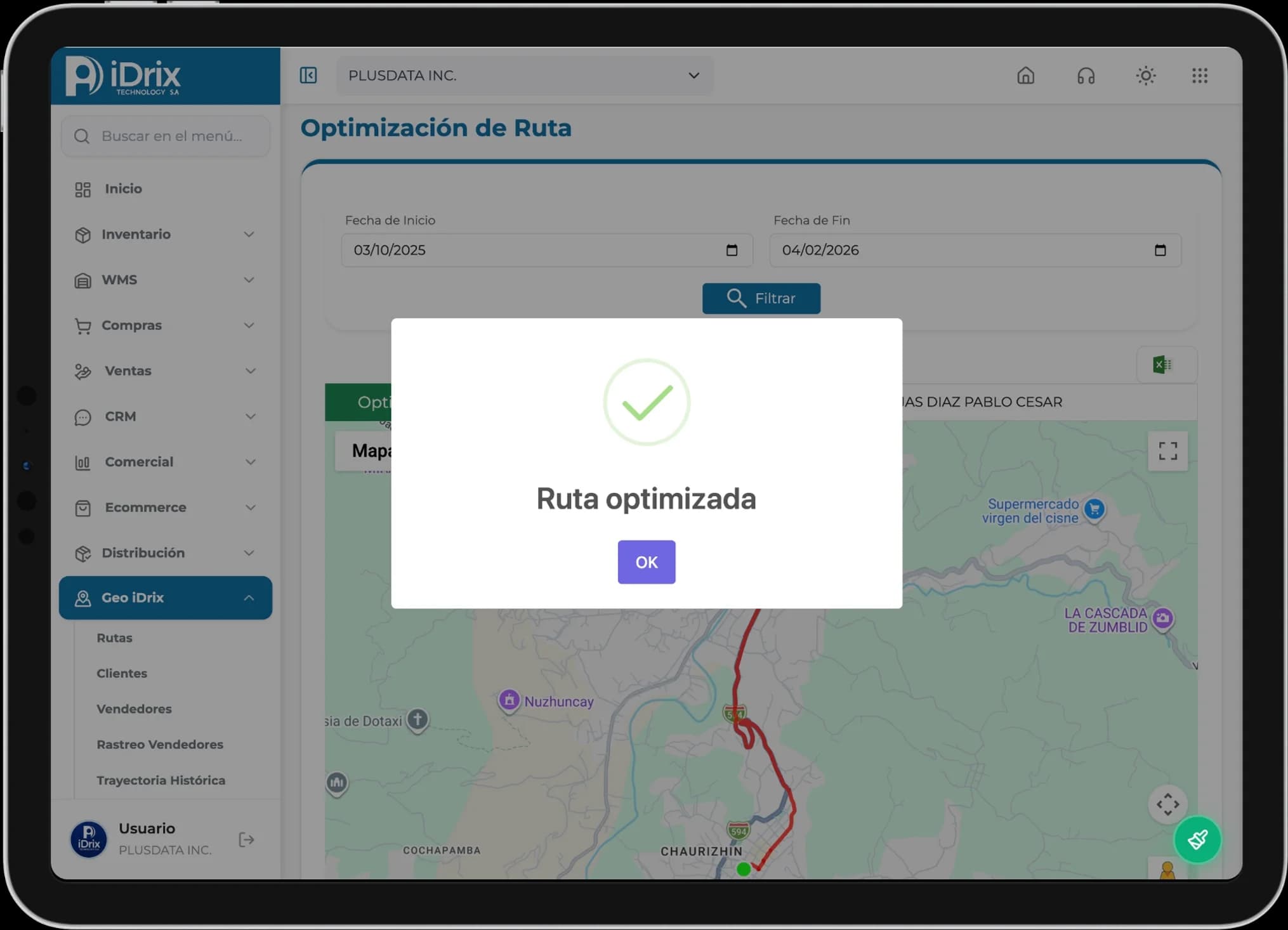 Optimización de rutas comerciales